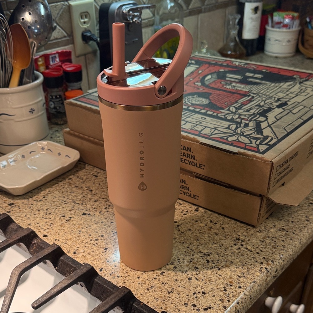 HydroJug Beige Water Bottle with Handle